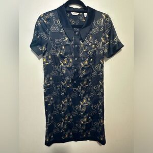 Original Penguin Black and Gold Graphic Mini Dress